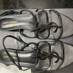 Authentic Black YSL sandals size 40 1/2 (9 1/2)